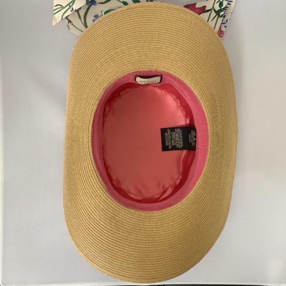 Gucci Woven Hat with Floral Alba Ribbon in Beige - Picture 11 of 12